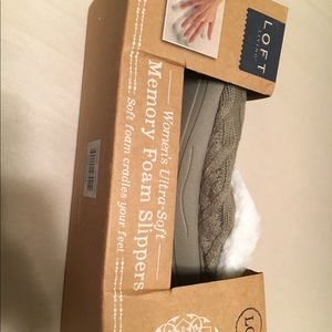 Gray memory foam slippers
